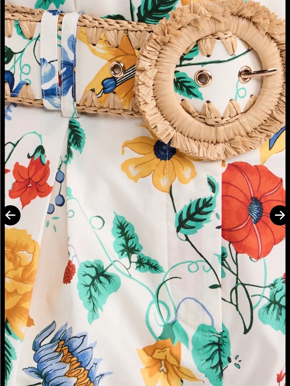Cara Cara White Floral High-Waist Shorts with Multicolor Blooms - Picture 5 of 13